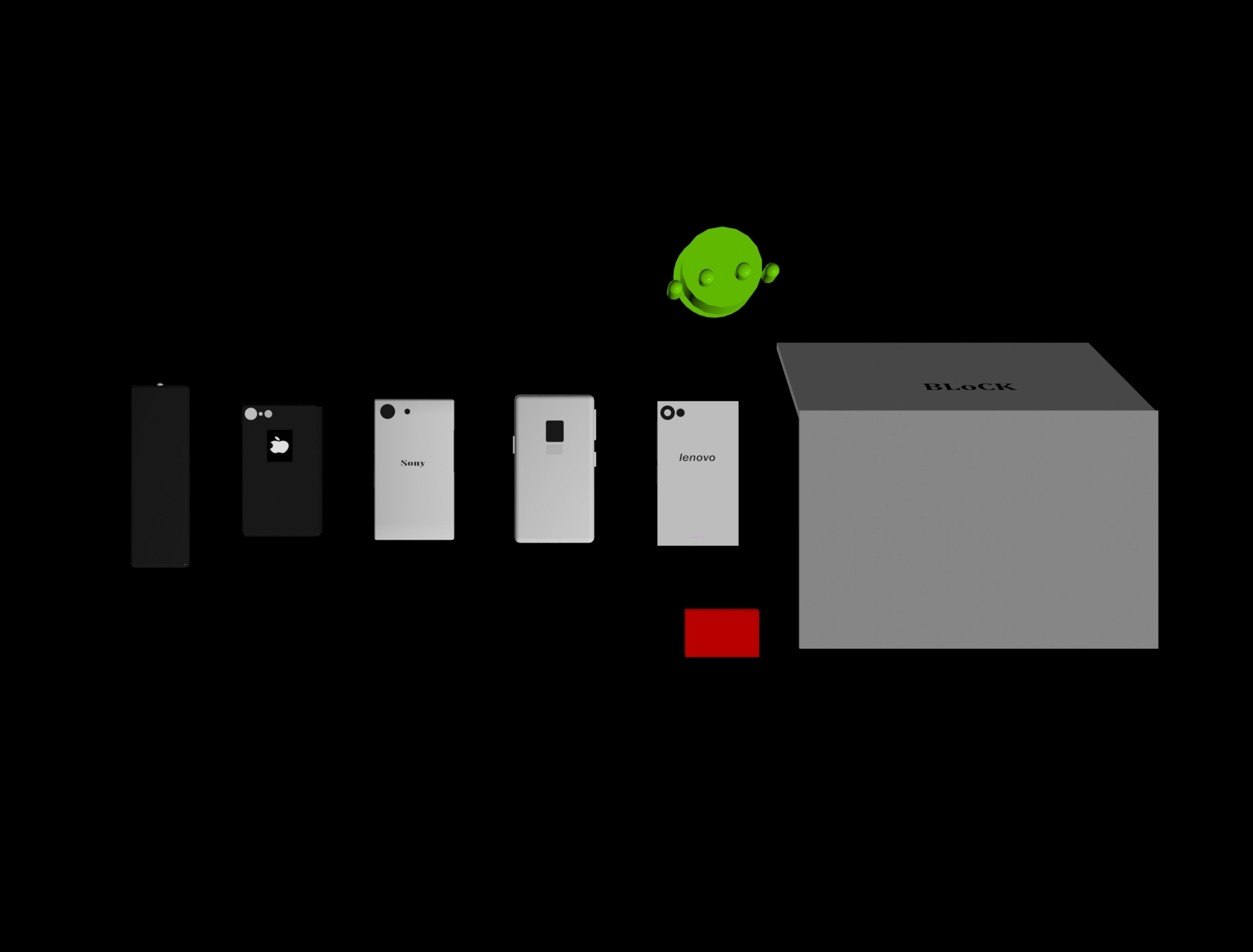 Low Poly Gadgets laptop with android Free low-poly 3D model_6