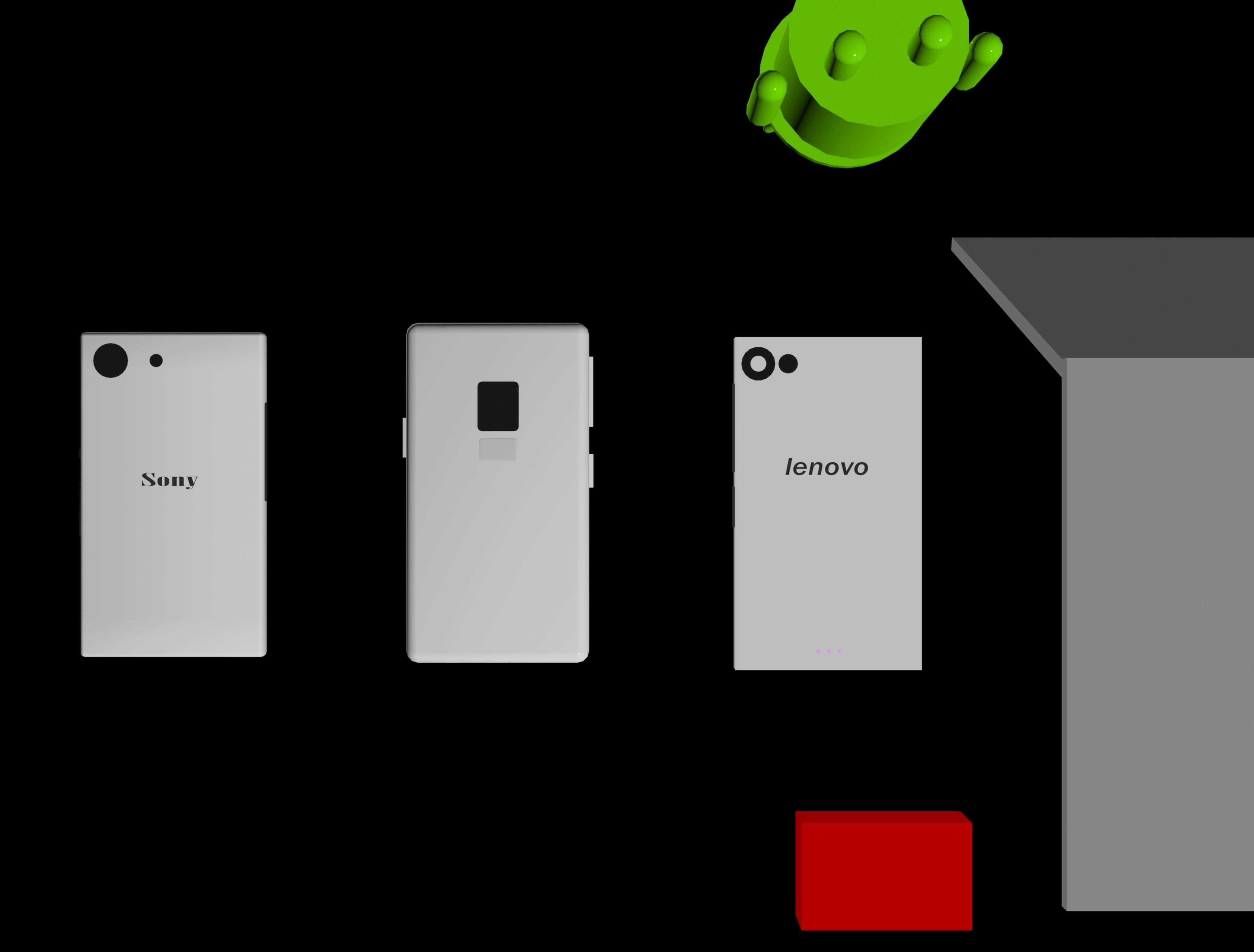 Low Poly Gadgets laptop with android Free low-poly 3D model_8