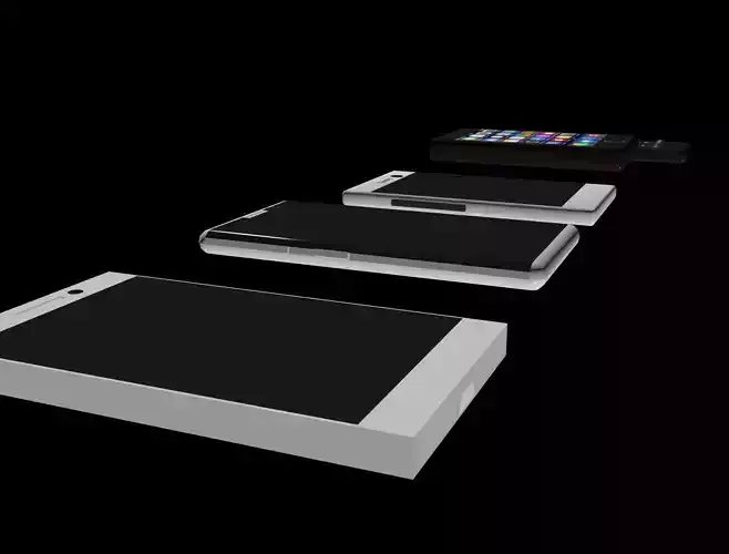 Low Poly Gadgets laptop with android