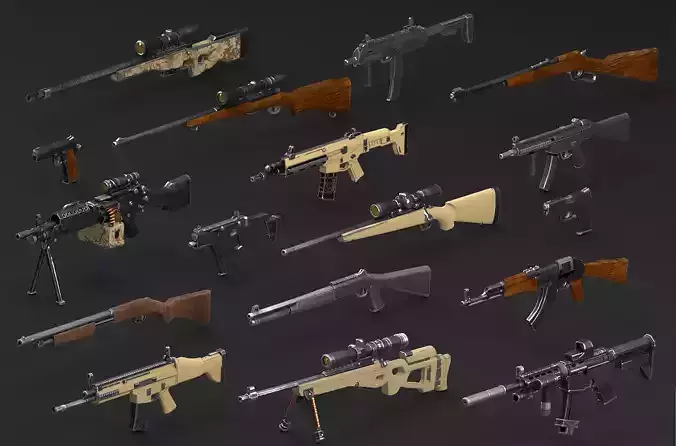 WEAPONS PACK  model and PBR textures