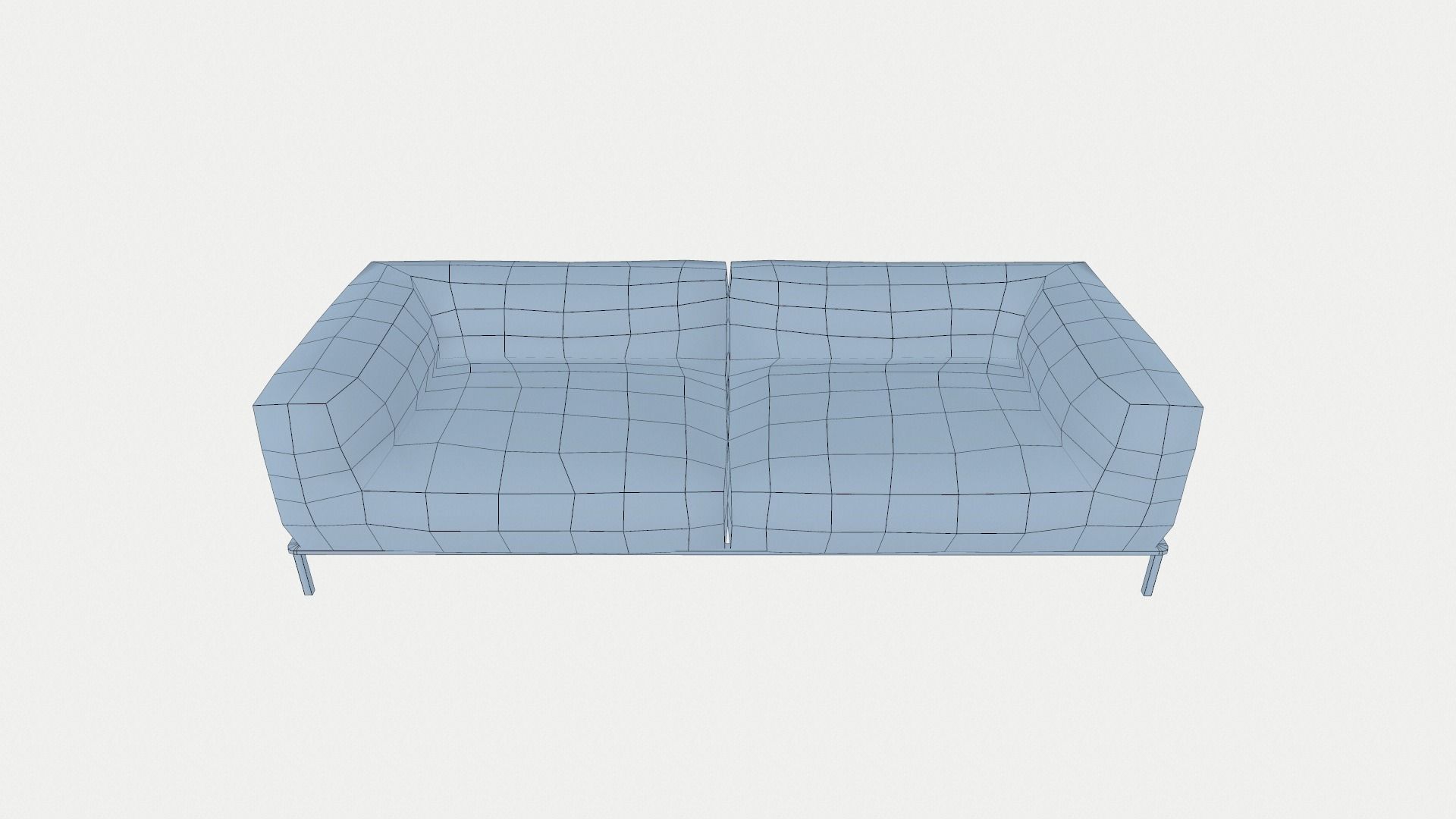 Modern leather sofa Low-poly 3D model_7