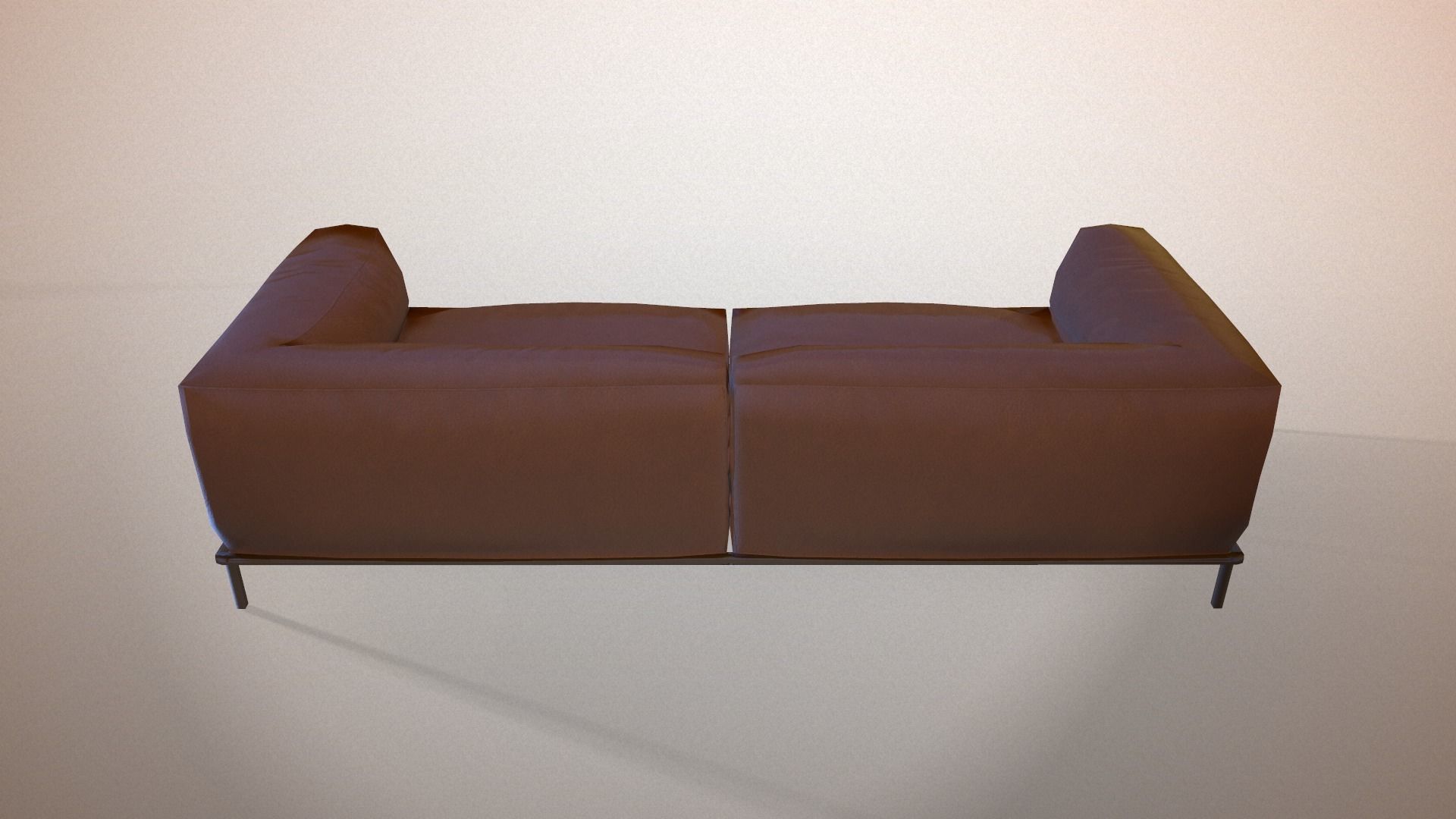 Modern leather sofa Low-poly 3D model_5