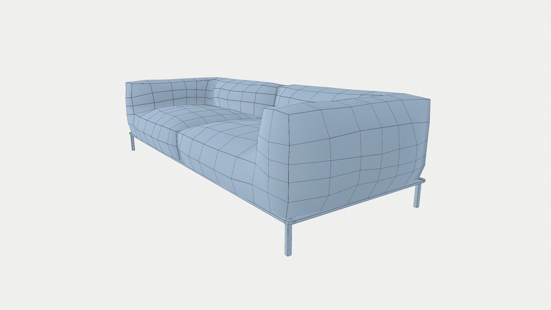 Modern leather sofa Low-poly 3D model_8