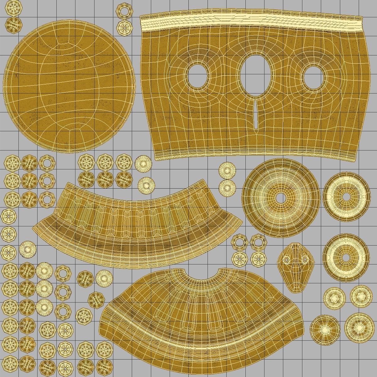 Hydrant Yellow Low-poly 3D model_7