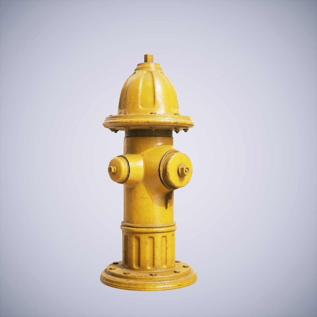 Hydrant Yellow Low-poly 3D model_3