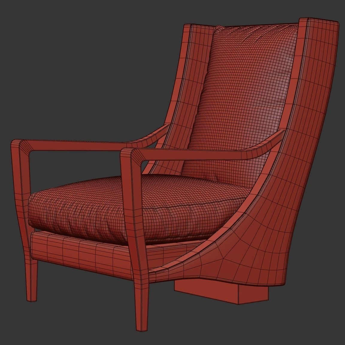 Vienna Secession Armchair 3D model_4