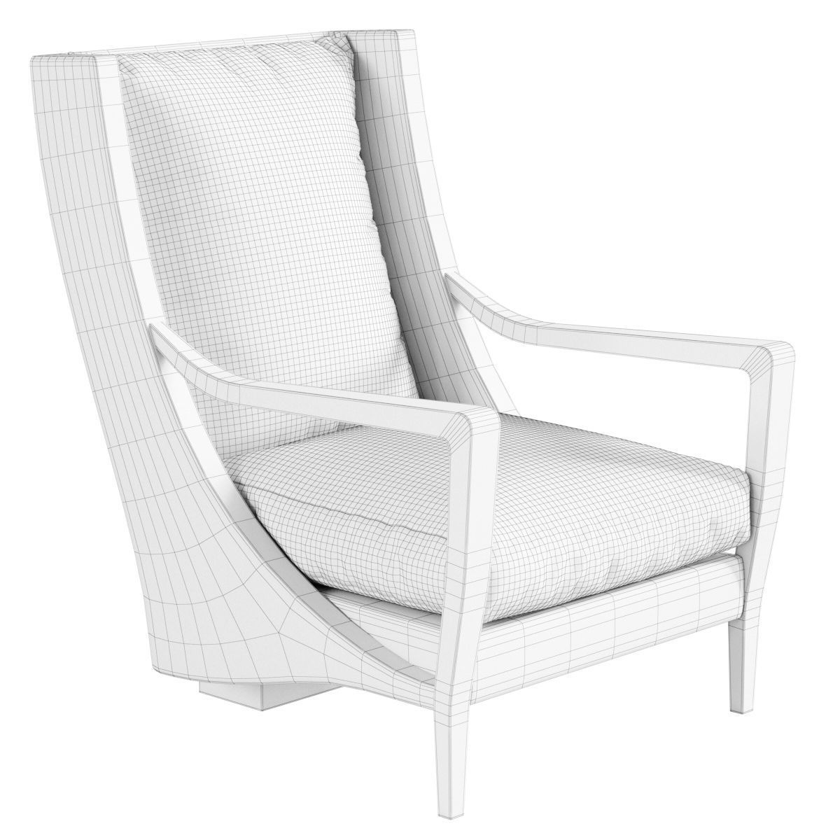 Vienna Secession Armchair 3D model_2