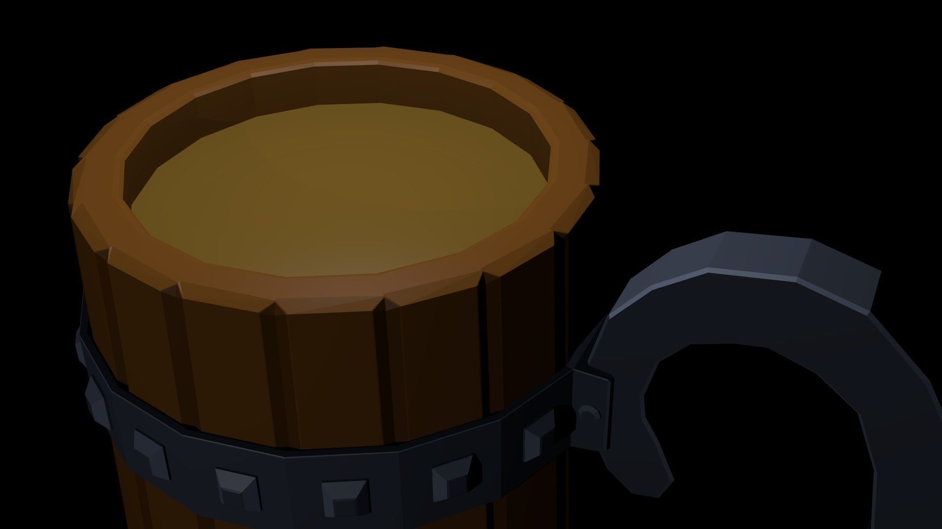 Low Poly Beer Mug 3 Low-poly 3D model_3