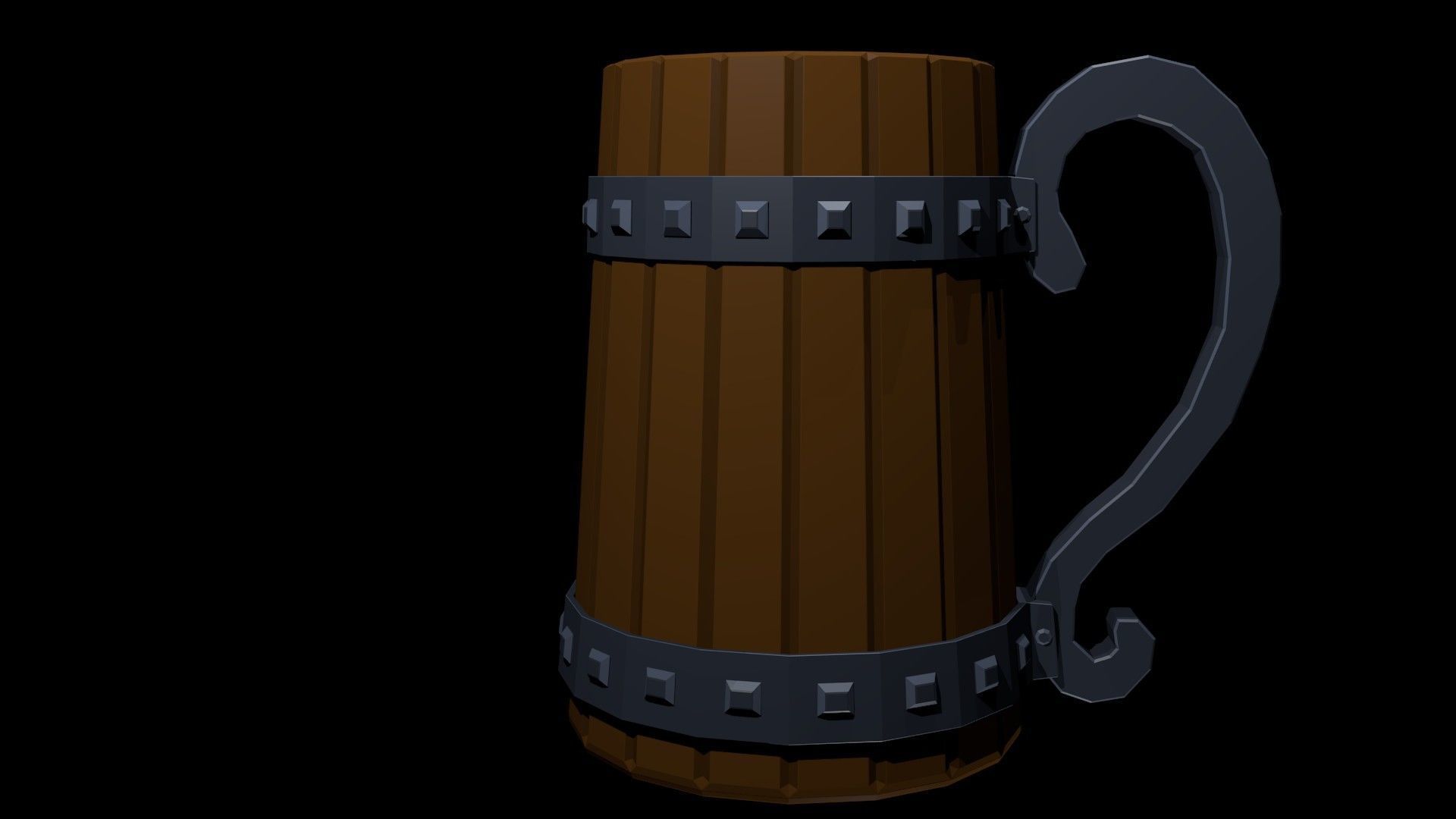 Low Poly Beer Mug 3 Low-poly 3D model_7
