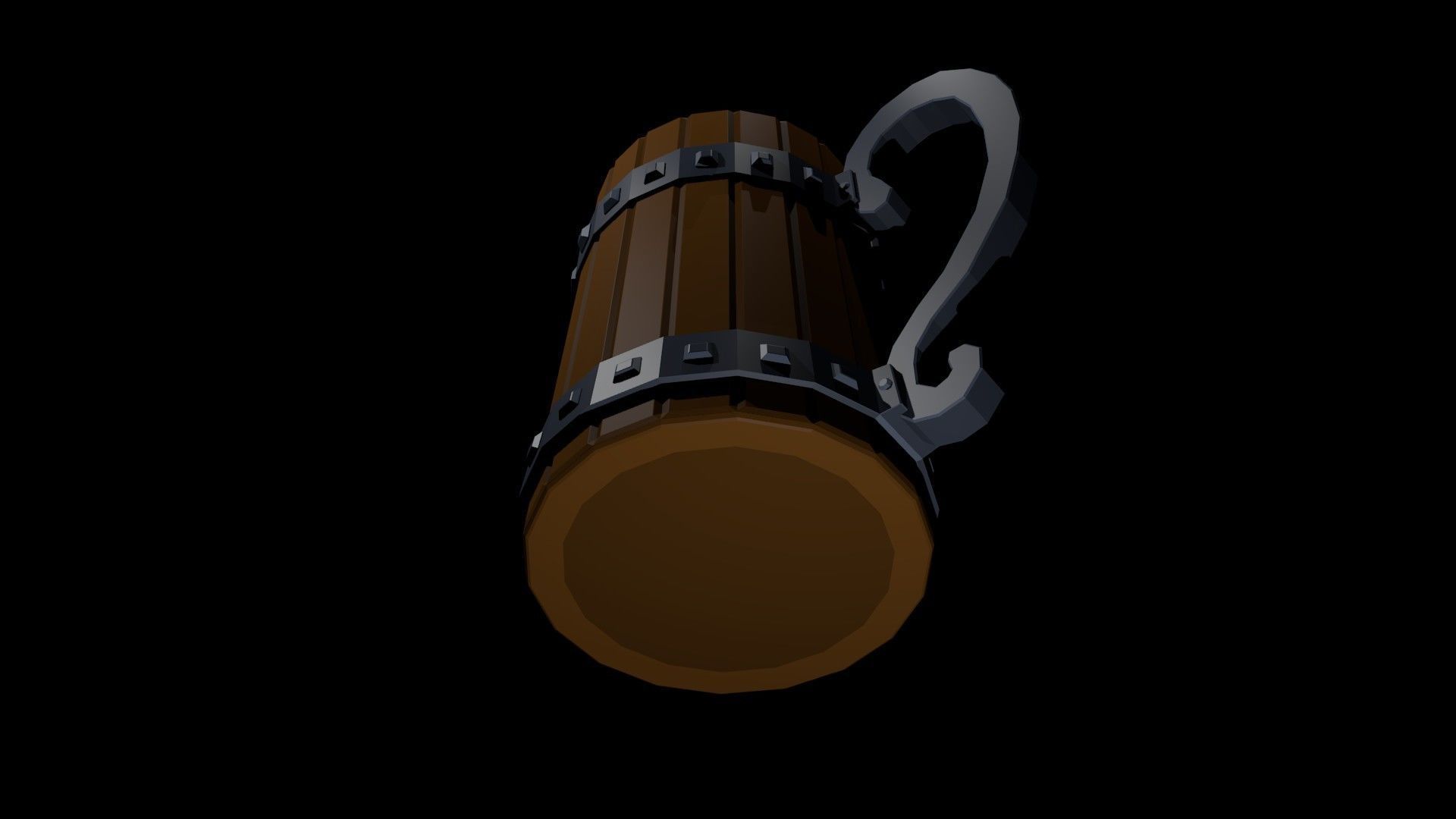 Low Poly Beer Mug 3 Low-poly 3D model_6