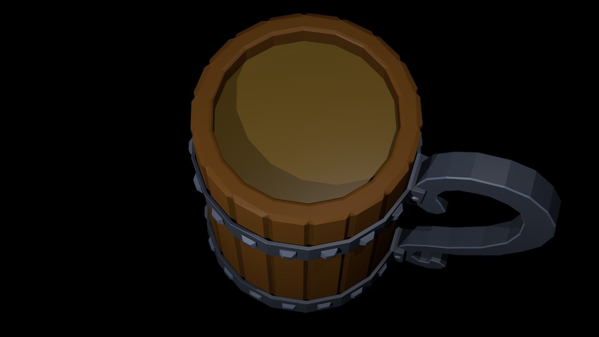 Low Poly Beer Mug 3 Low-poly 3D model_5