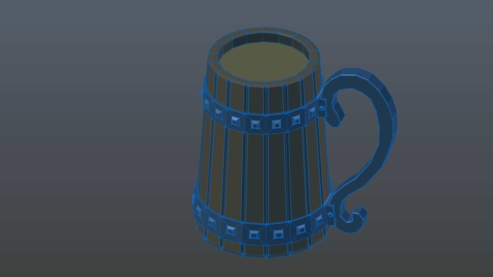 Low Poly Beer Mug 3 Low-poly 3D model_10