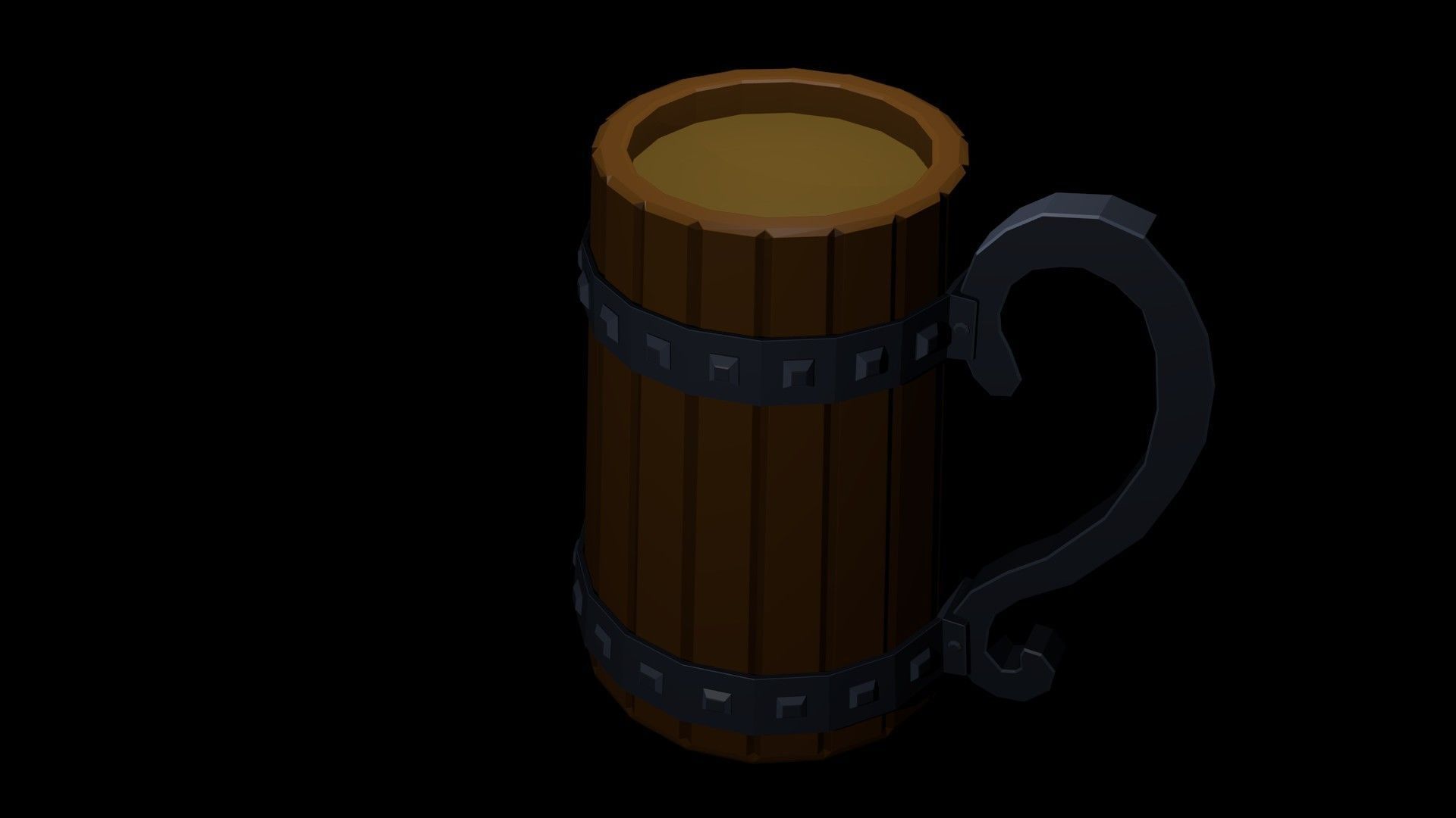 Low Poly Beer Mug 3 Low-poly 3D model_2