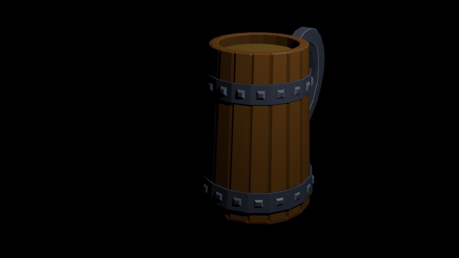 Low Poly Beer Mug 3 Low-poly 3D model_1