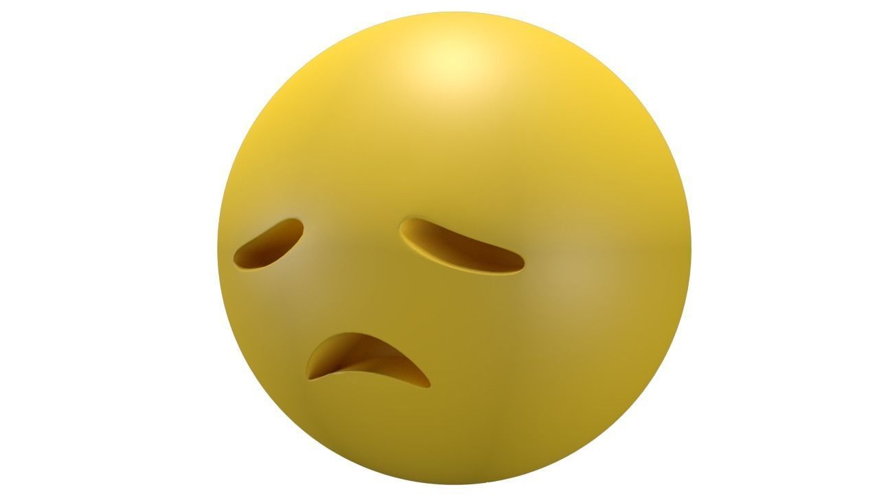 DisappointedFace sad face Low-poly 3D model_1