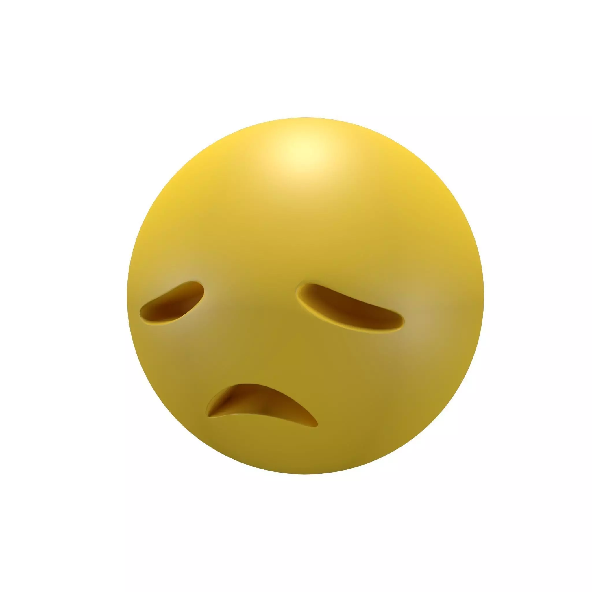 DisappointedFace sad face Low-poly 3D model_0