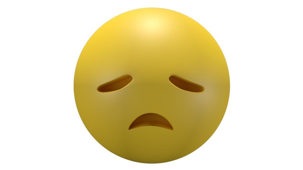 DisappointedFace sad face Low-poly 3D model_2