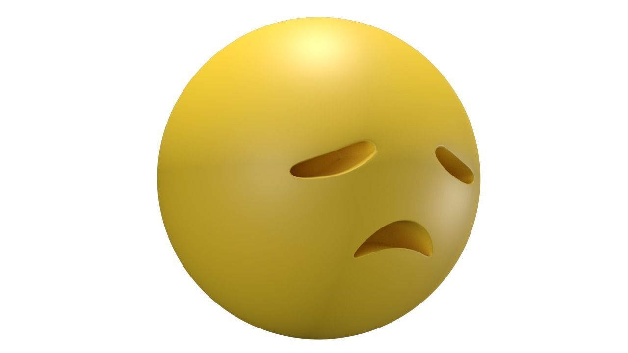 DisappointedFace sad face Low-poly 3D model_3