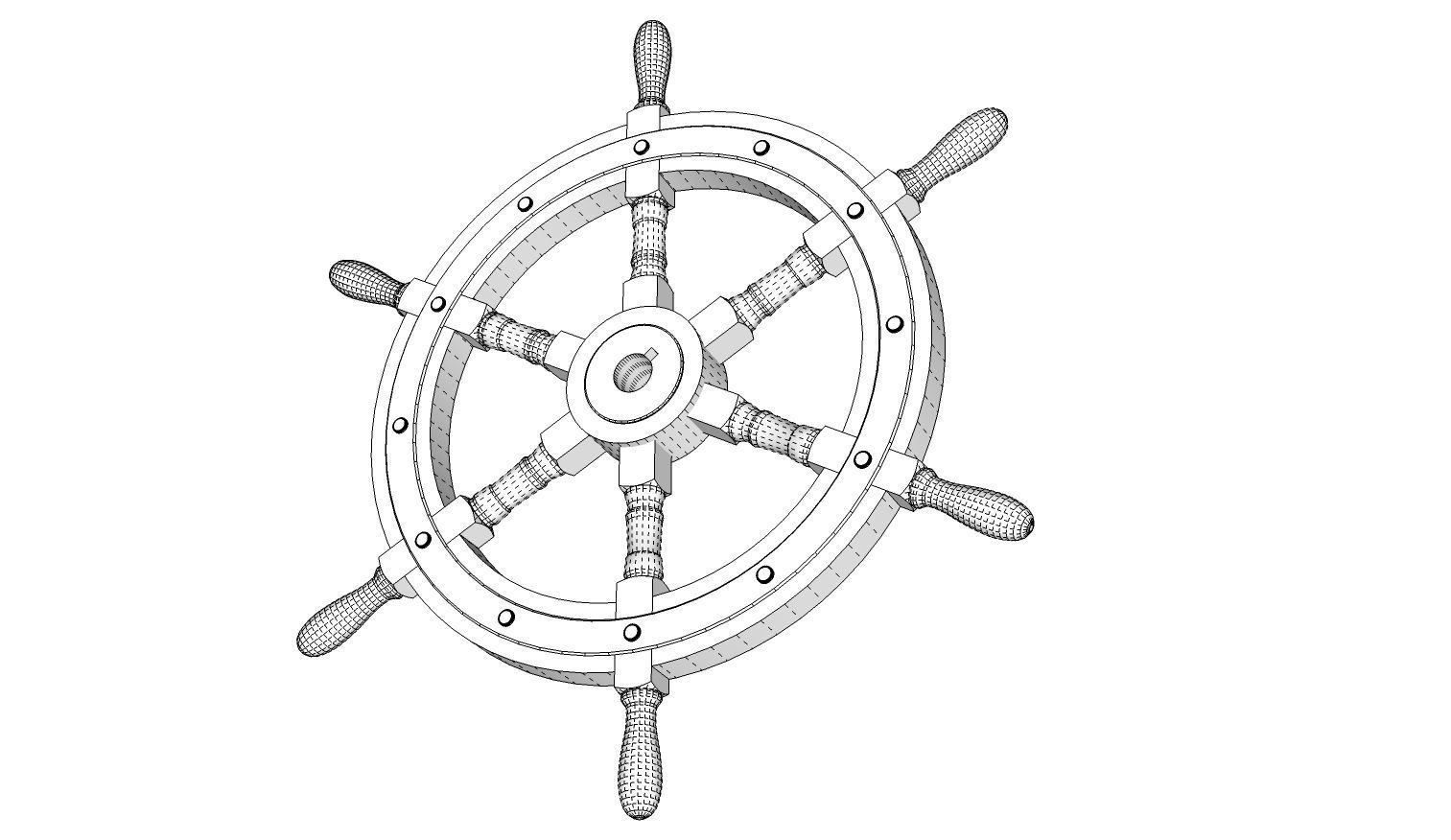 Ship Wheel 3D model_16