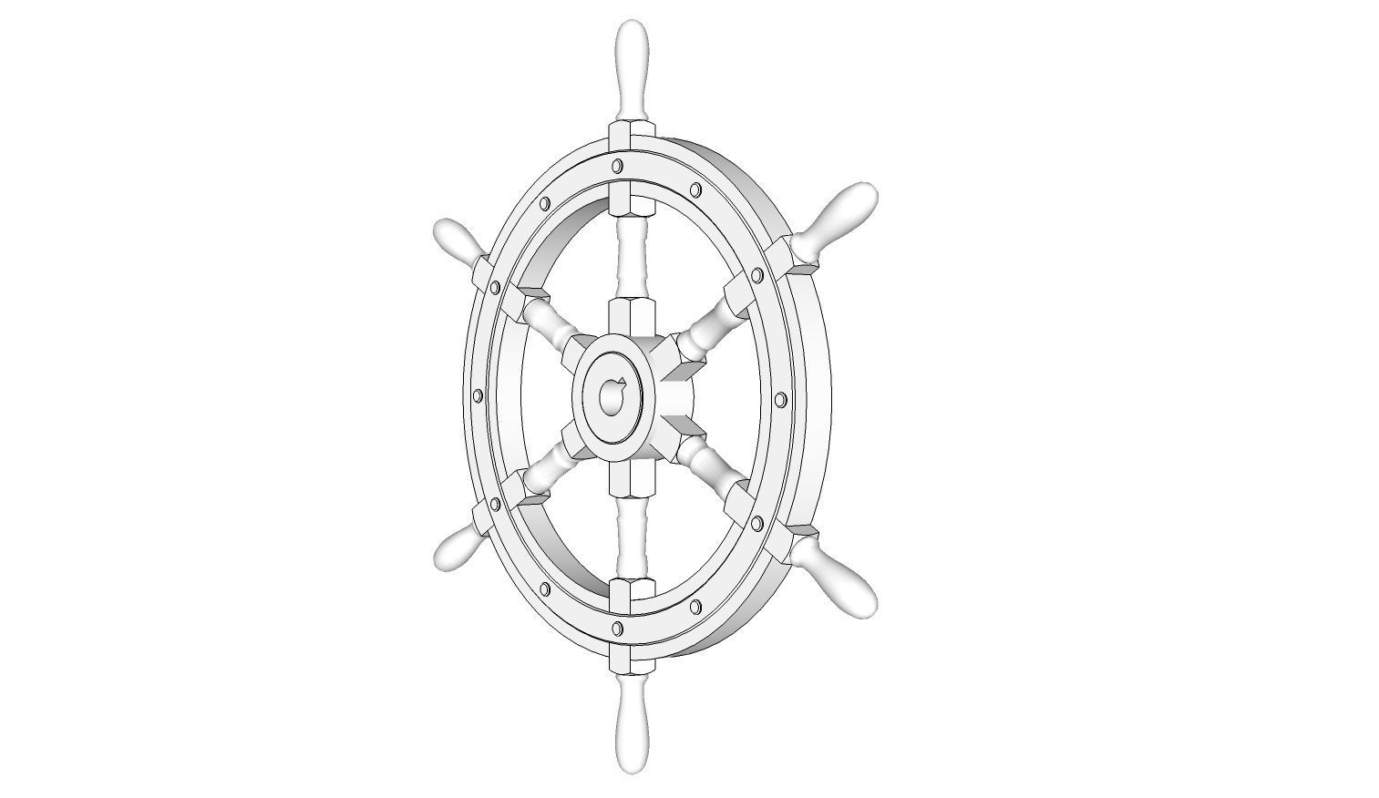 Ship Wheel 3D model_11