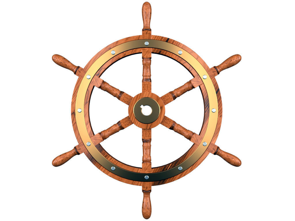 Ship Wheel 3D model_4