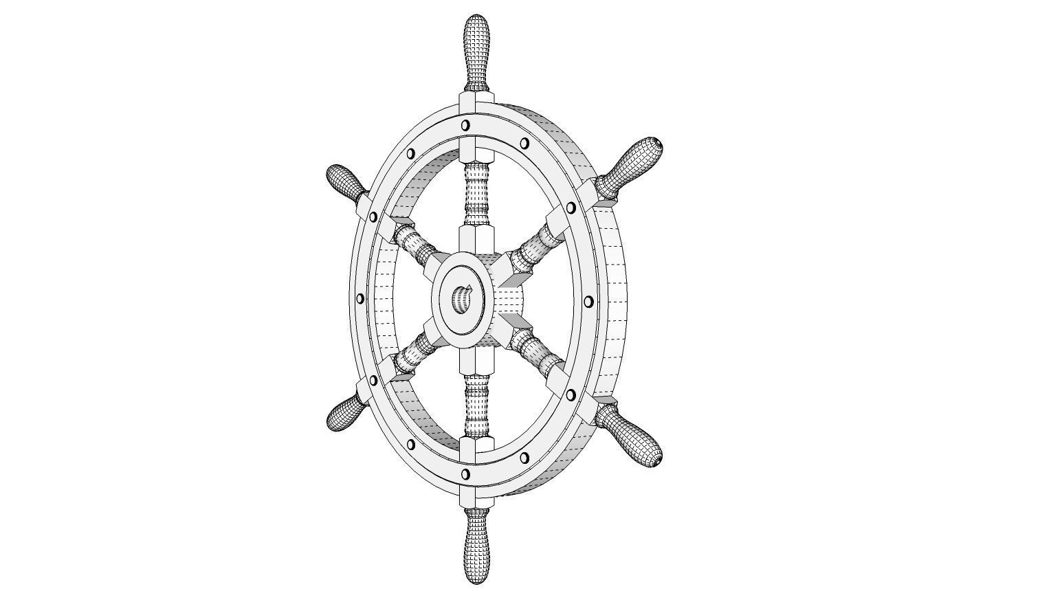 Ship Wheel 3D model_12