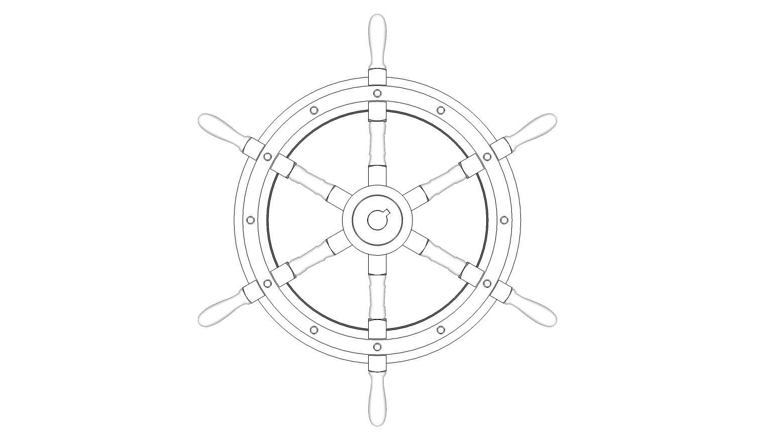 Ship Wheel 3D model_9