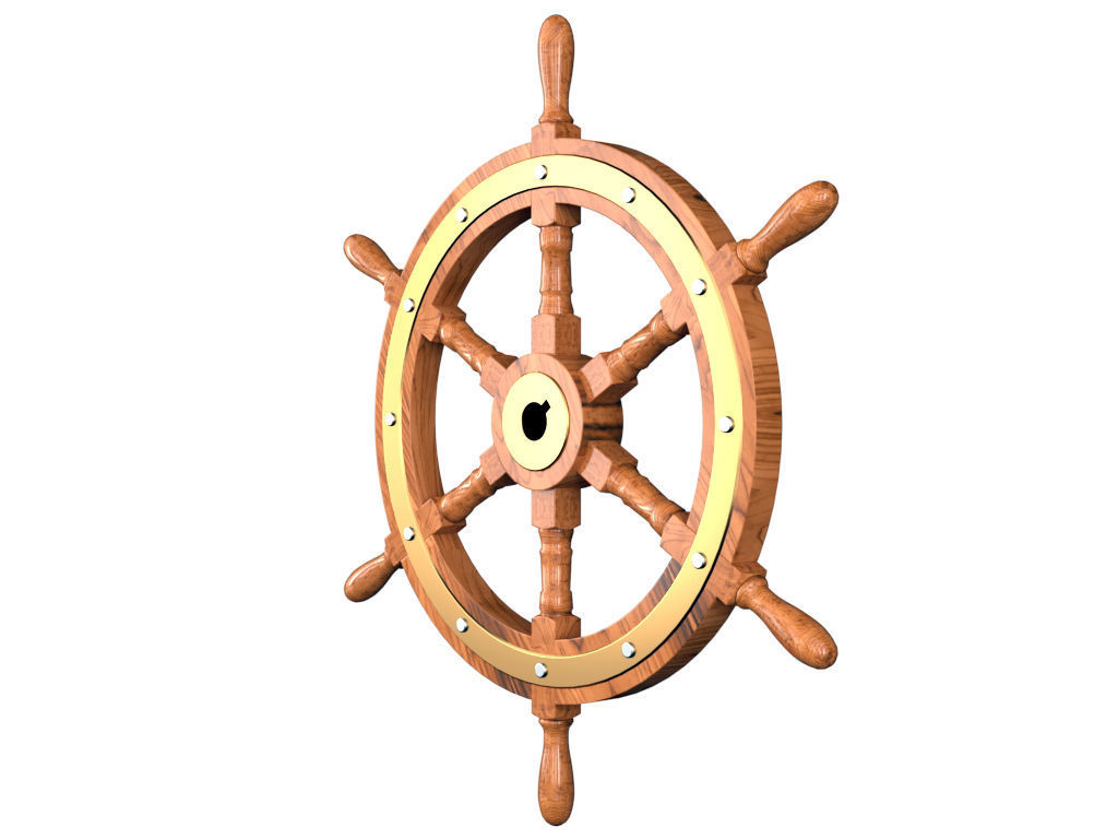 Ship Wheel 3D model_1