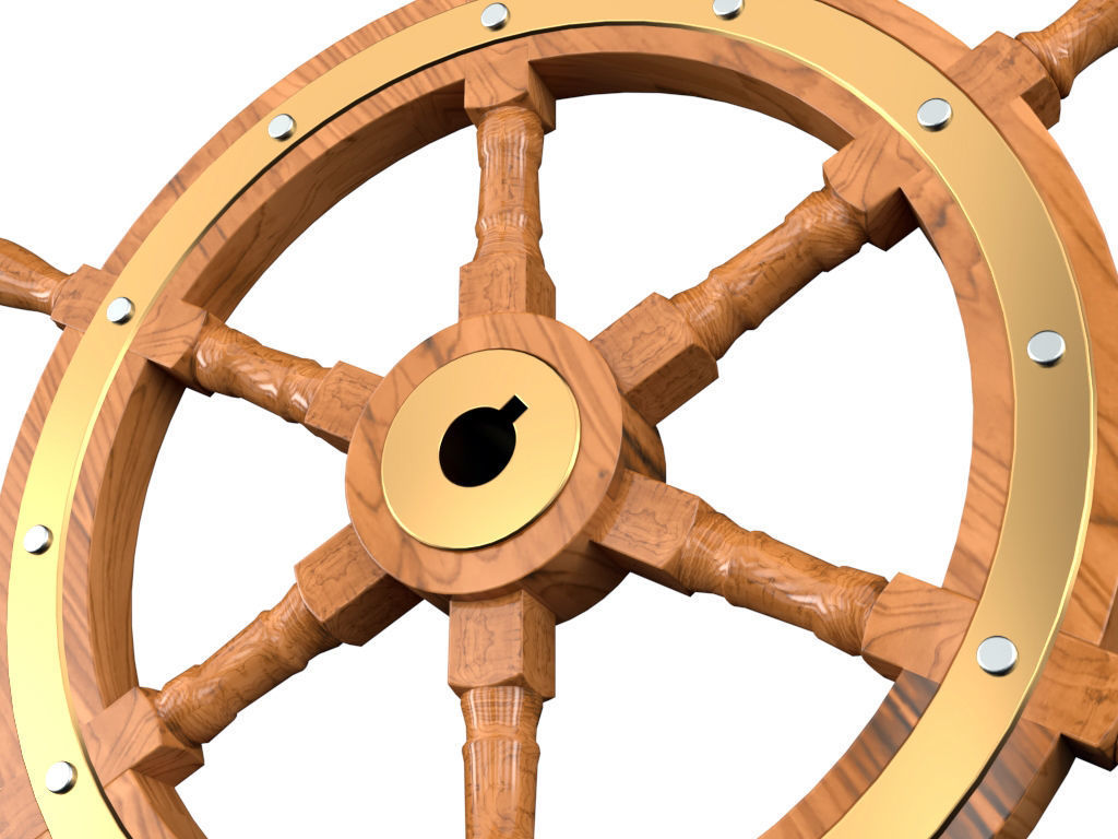 Ship Wheel 3D model_8