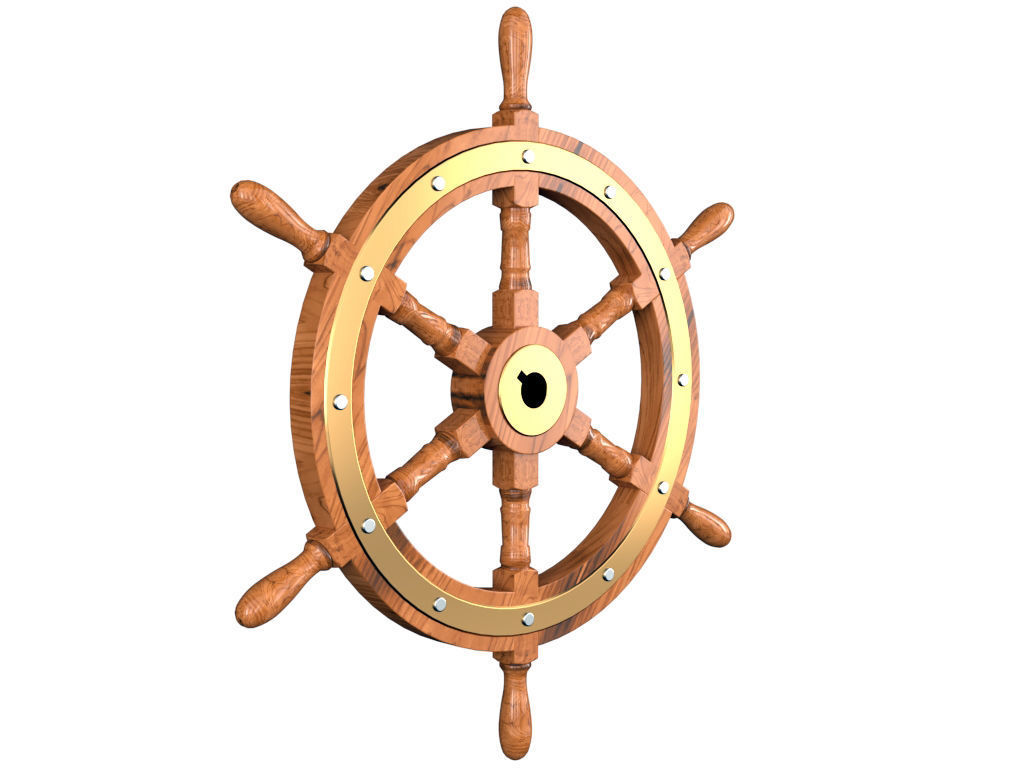 Ship Wheel 3D model_3