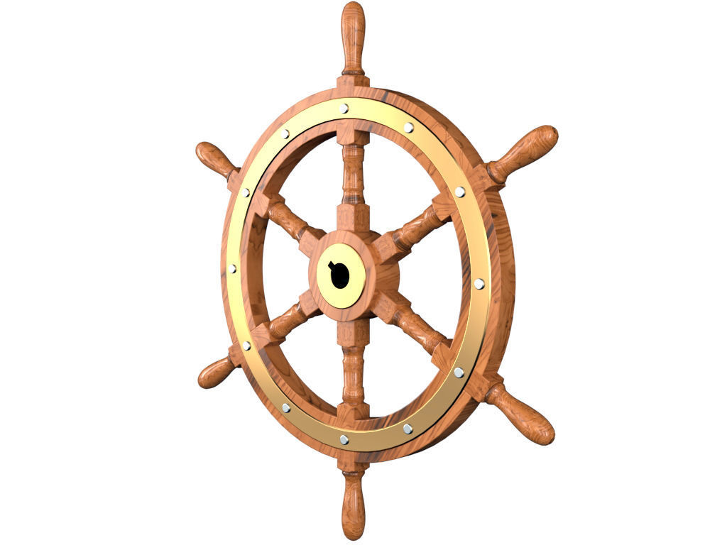 Ship Wheel 3D model_5
