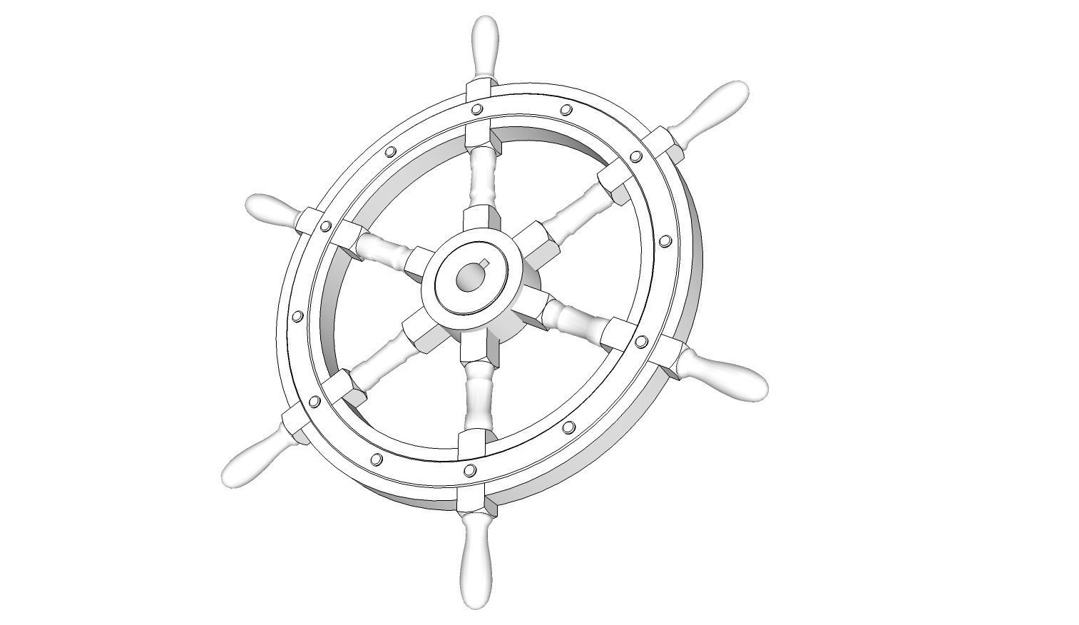 Ship Wheel 3D model_15