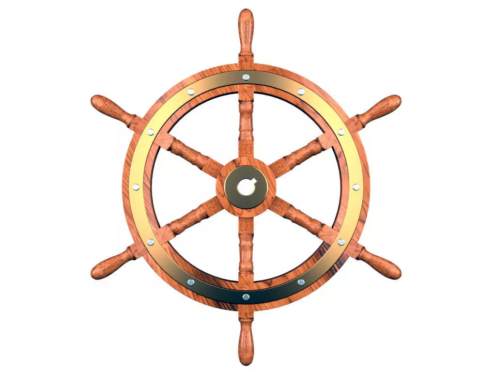 Ship Wheel 3D model_0