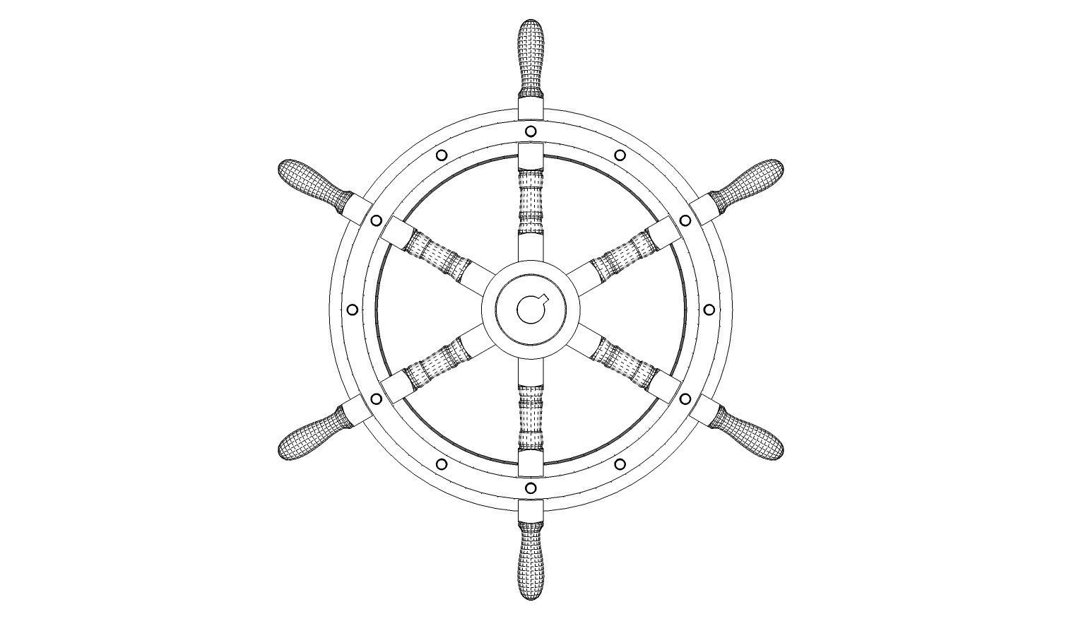 Ship Wheel 3D model_10