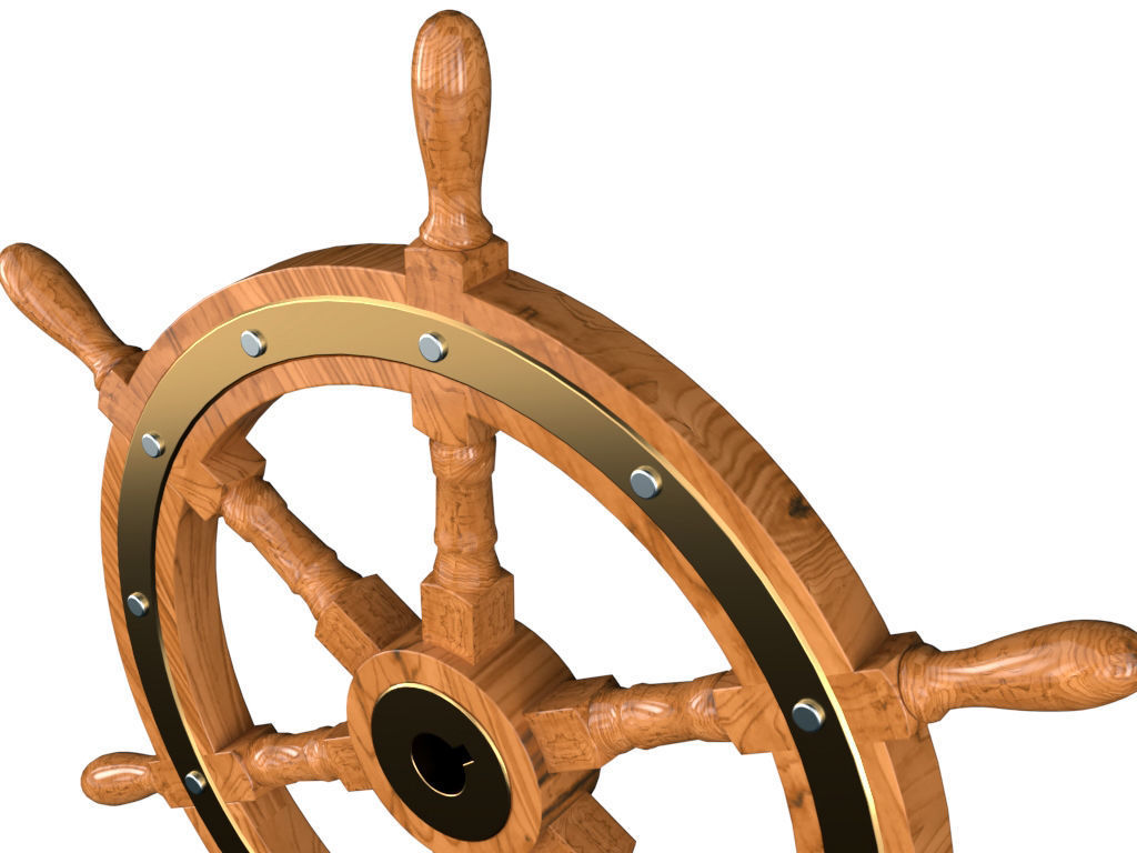 Ship Wheel 3D model_7