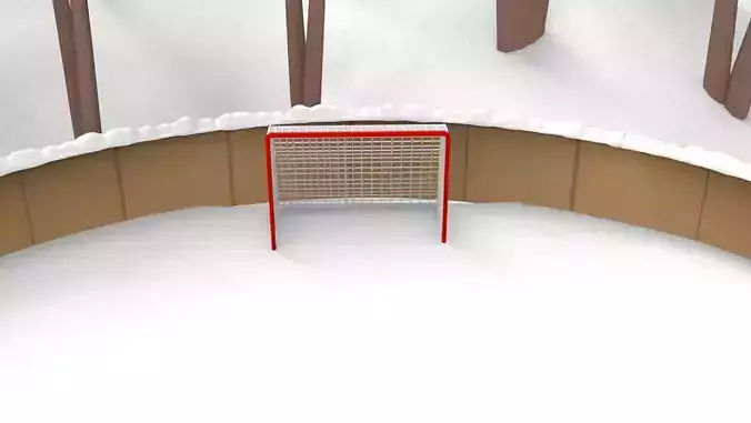 Ice  hockey play ground Low-poly 3D model