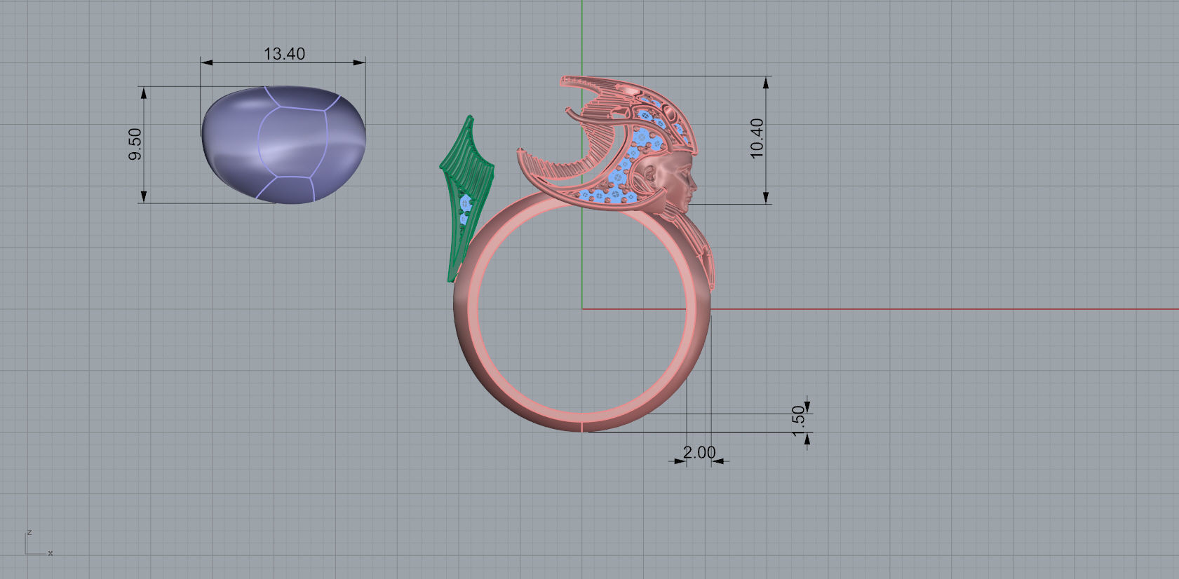 Woman head  3D print model_8