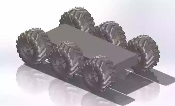 6 wheel printable terrain arduino robot for project 3D print model