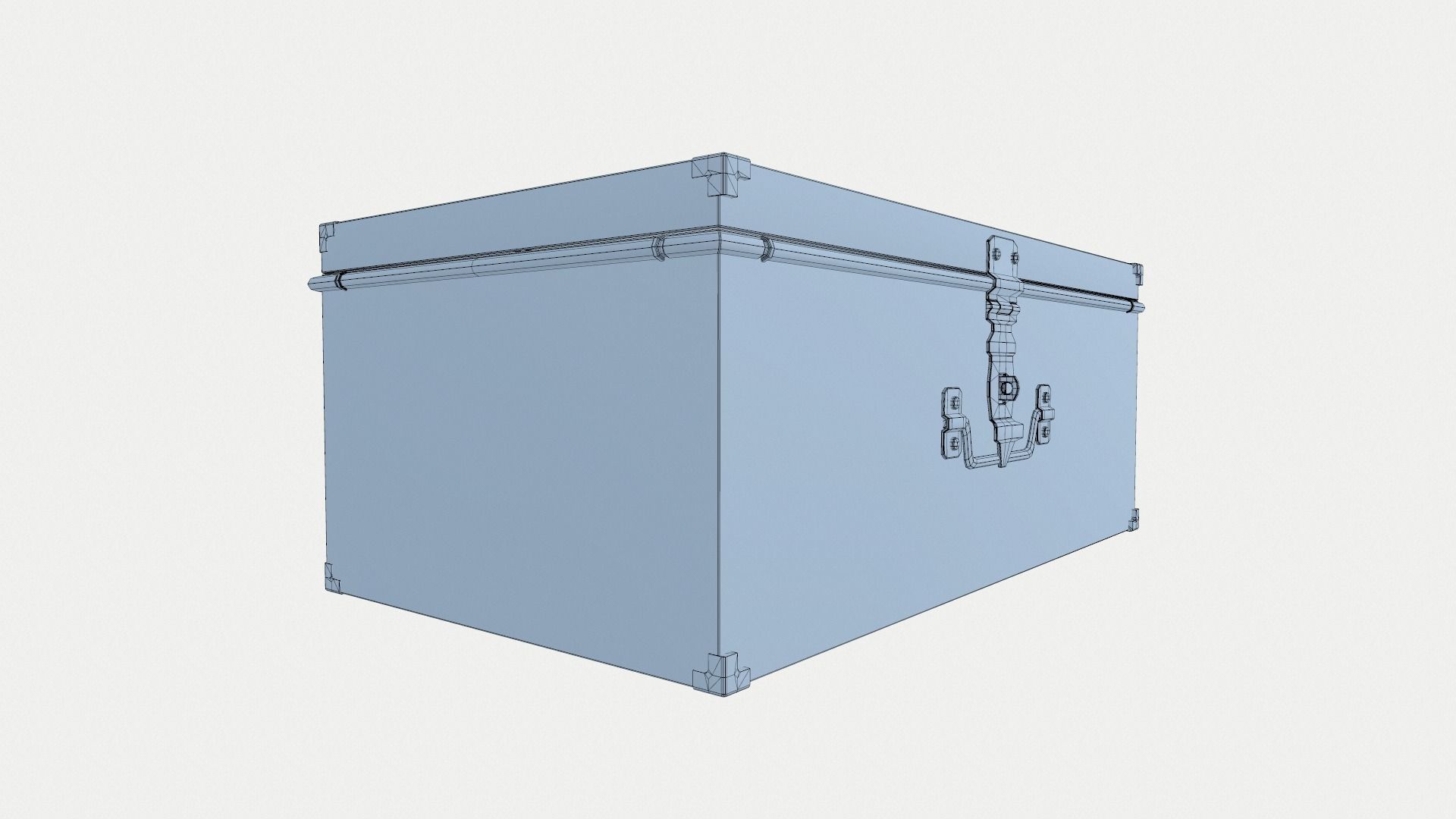 Old chest Low-poly 3D model_8