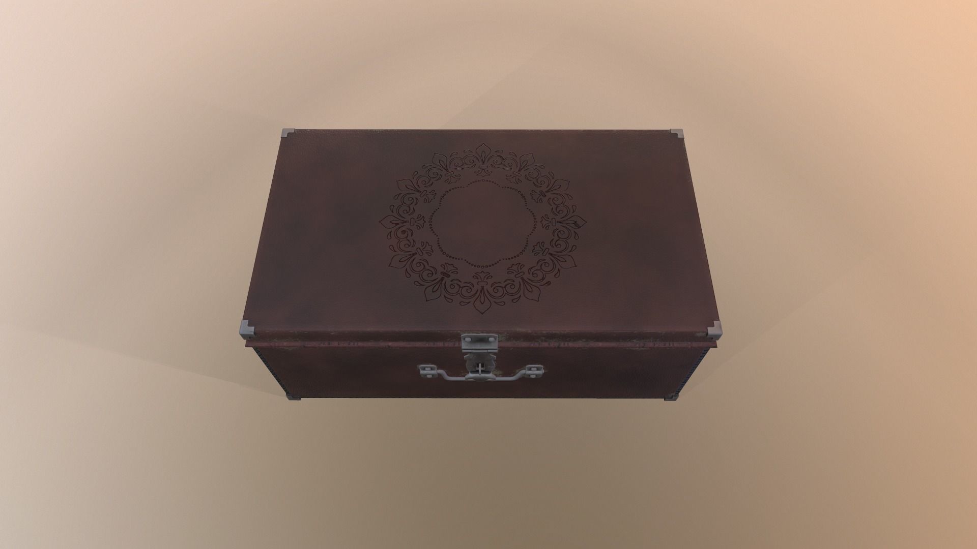 Old chest Low-poly 3D model_3