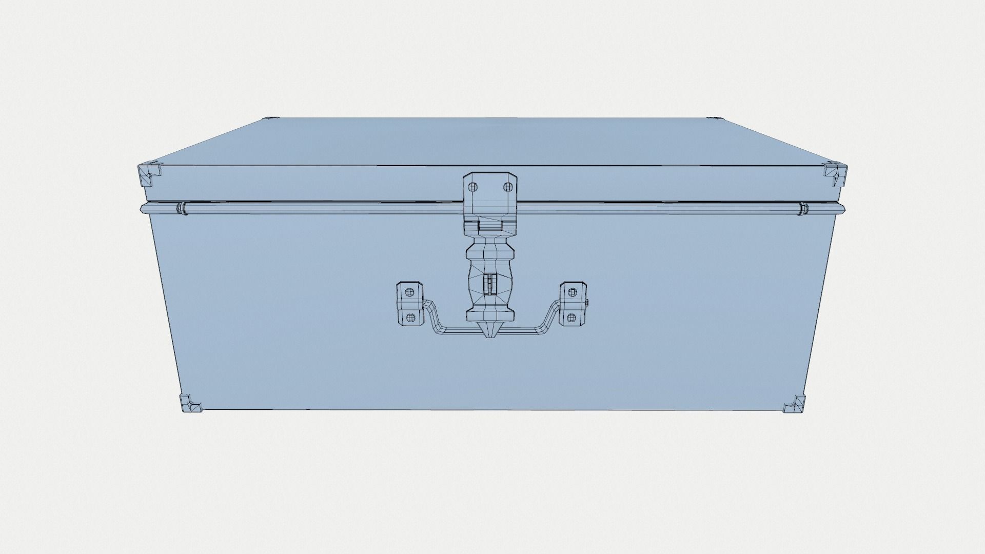 Old chest Low-poly 3D model_6