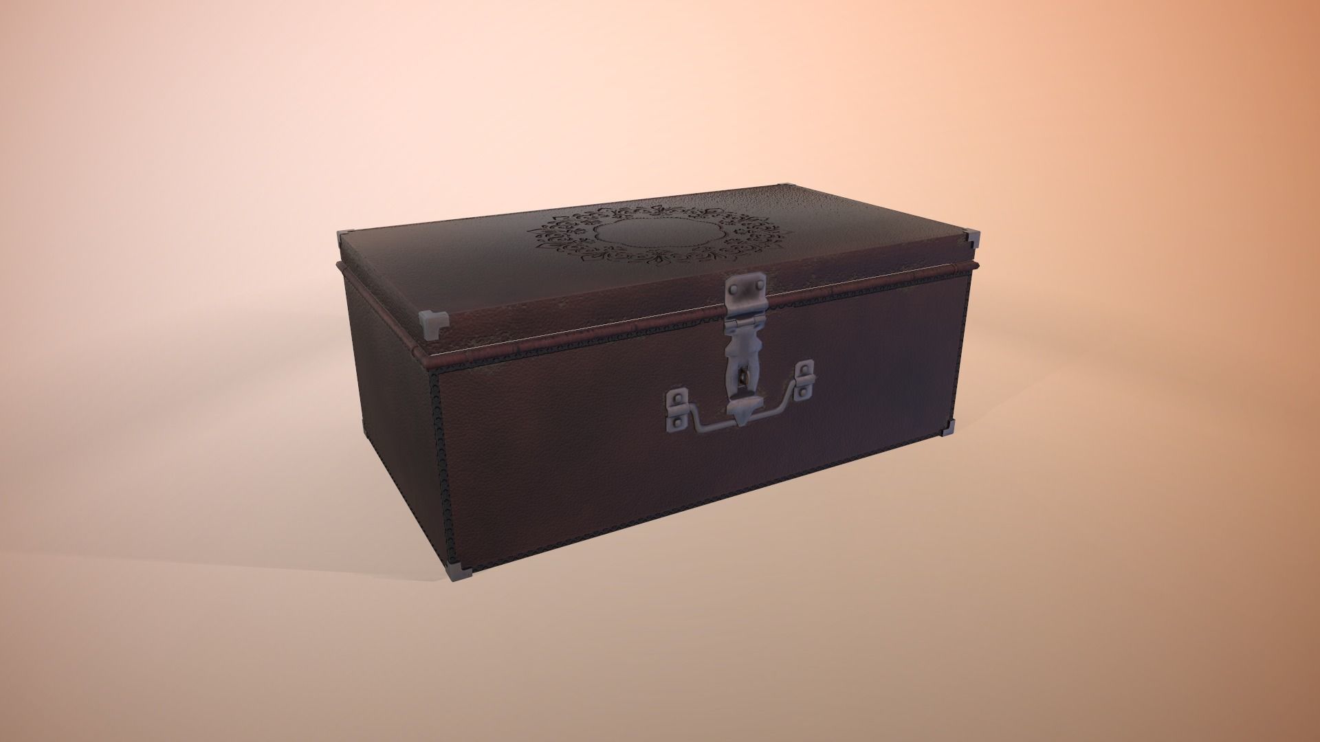 Old chest Low-poly 3D model_2