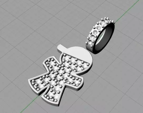 BONECO silver ring with diamond in middle 3D model