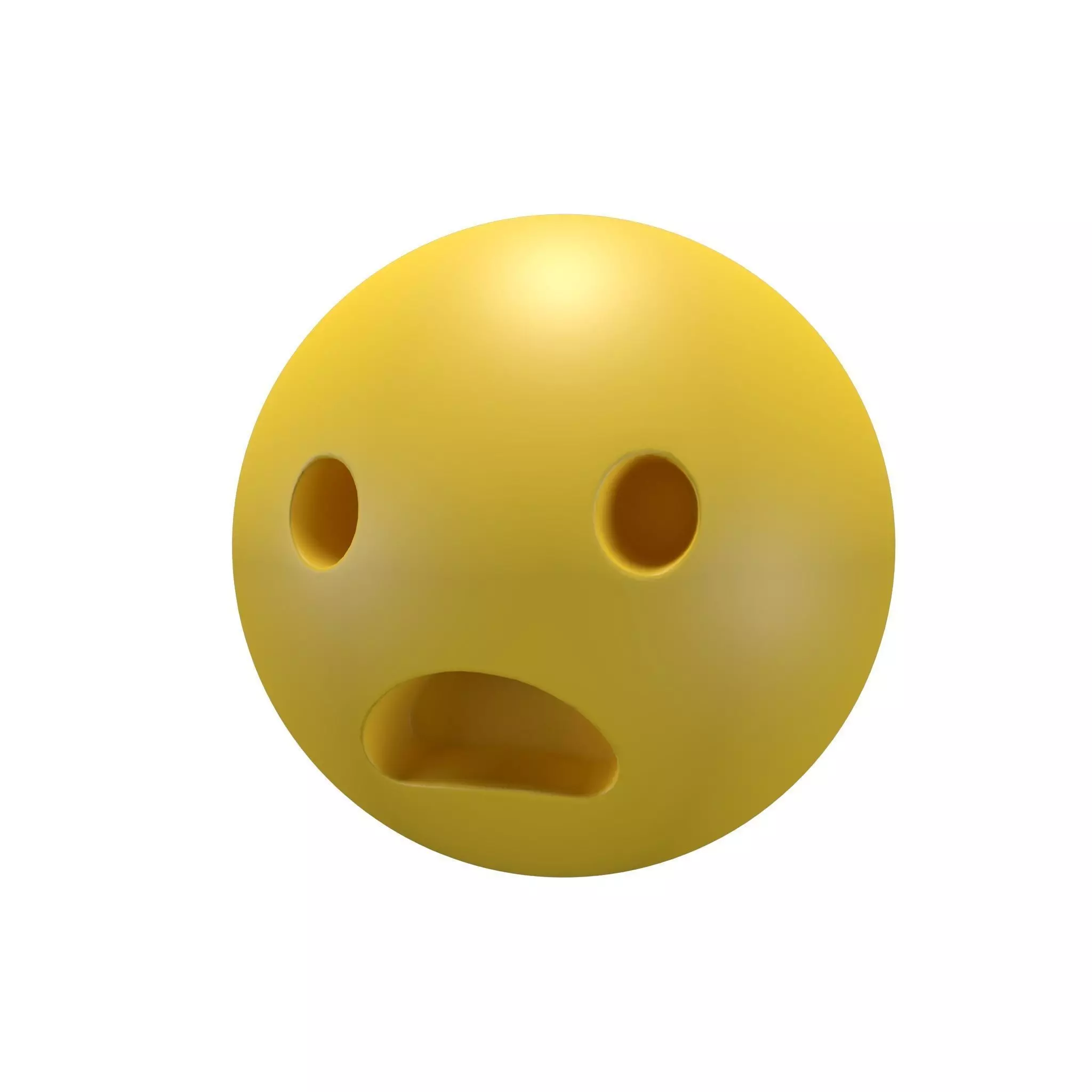 Frowning Face Low-poly 3D model_0