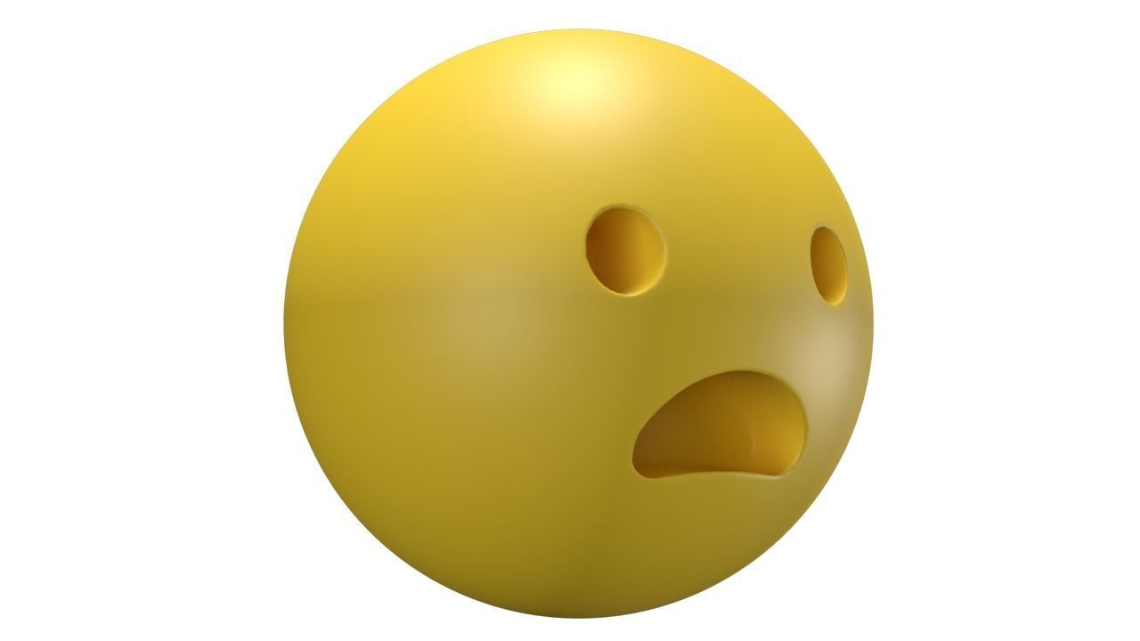 Frowning Face Low-poly 3D model_3