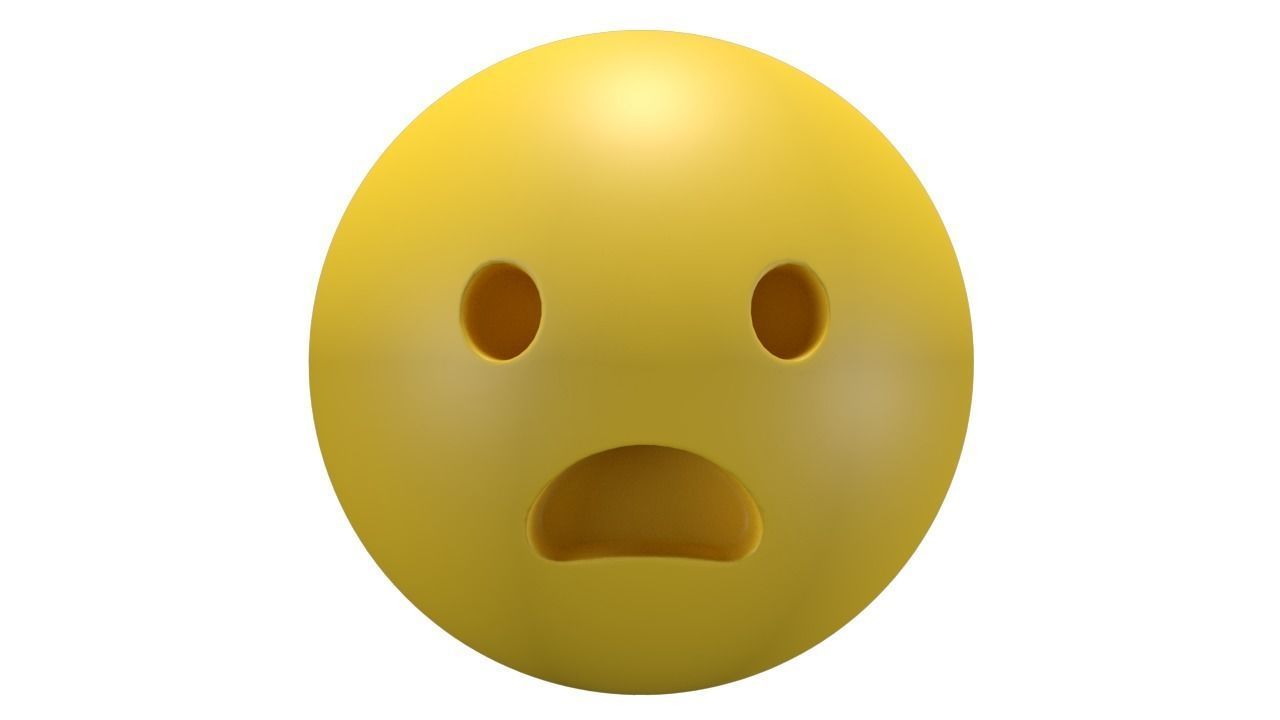 Frowning Face Low-poly 3D model_2