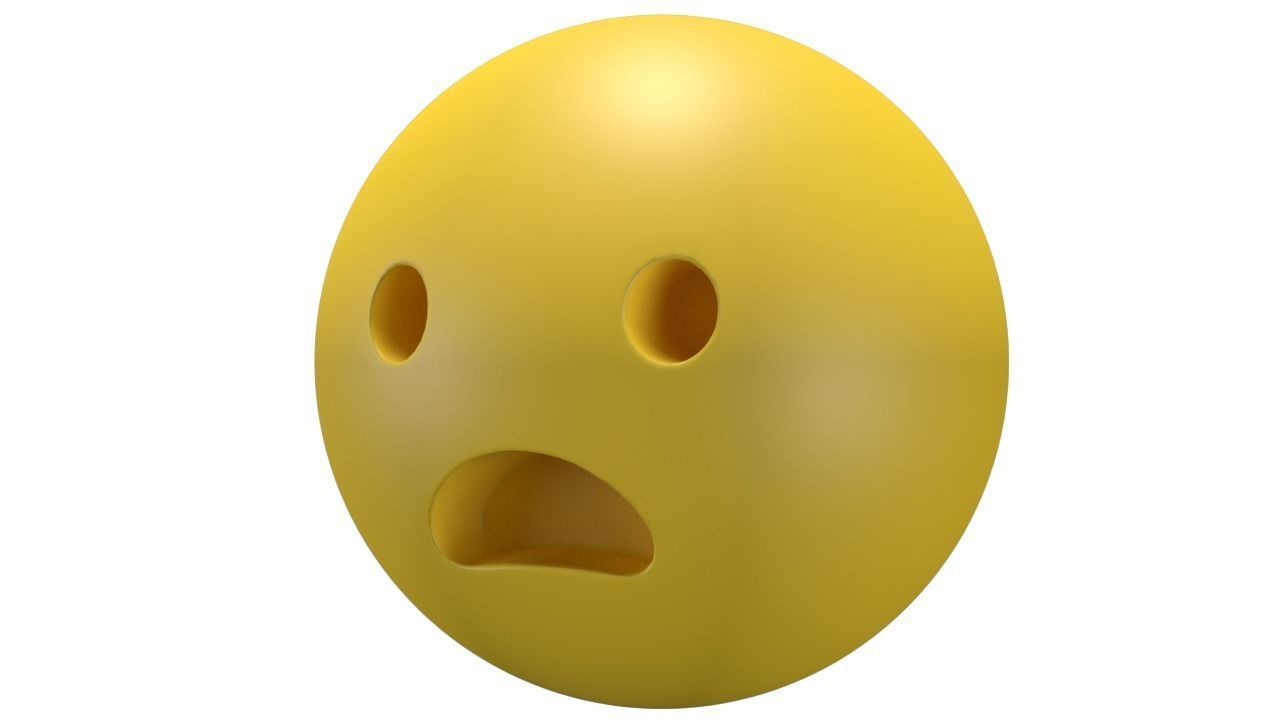 Frowning Face Low-poly 3D model_1