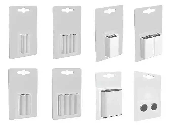 battery package white isolated 3D Model Collection