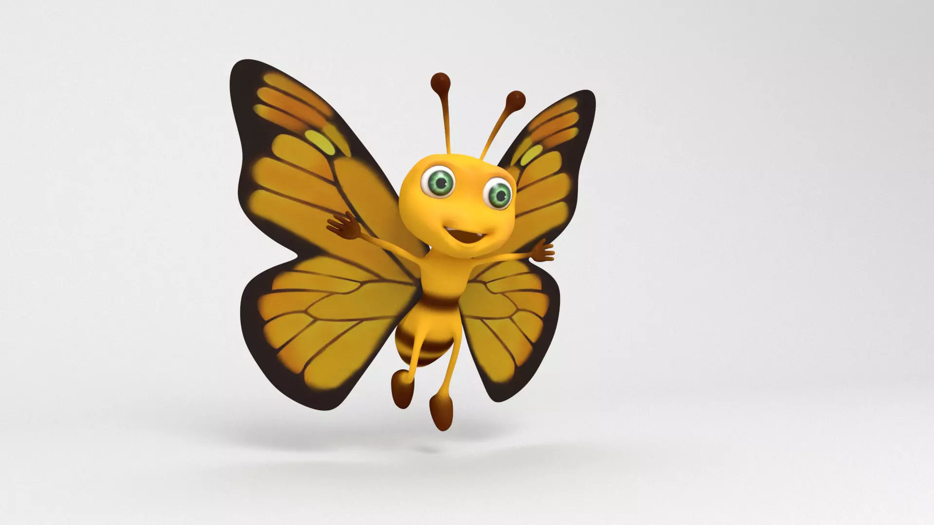 Butterfly Cartoon 3D model_0