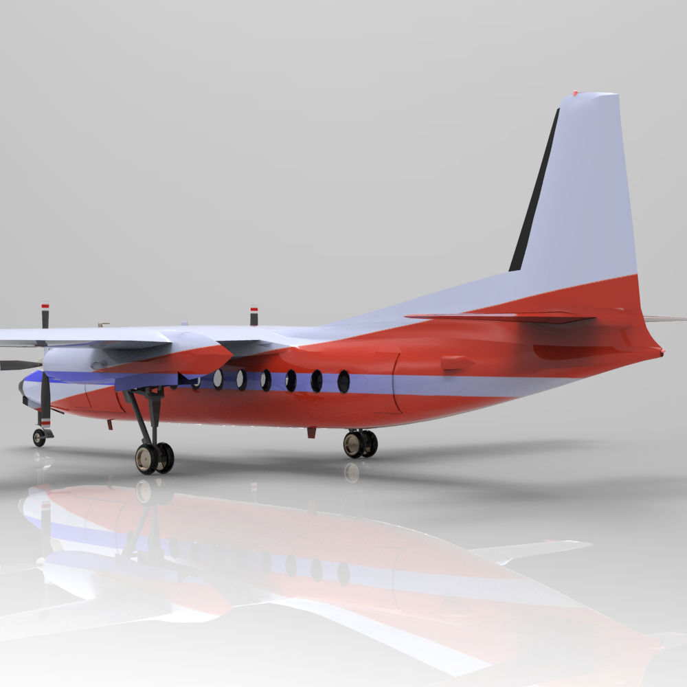 Fokker F27 3D model_4